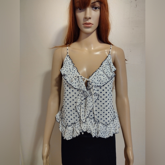 Free People Dance Till Dawn Polka Dot Ruffle Tank Top, L, NWT - Picture 5 of 7